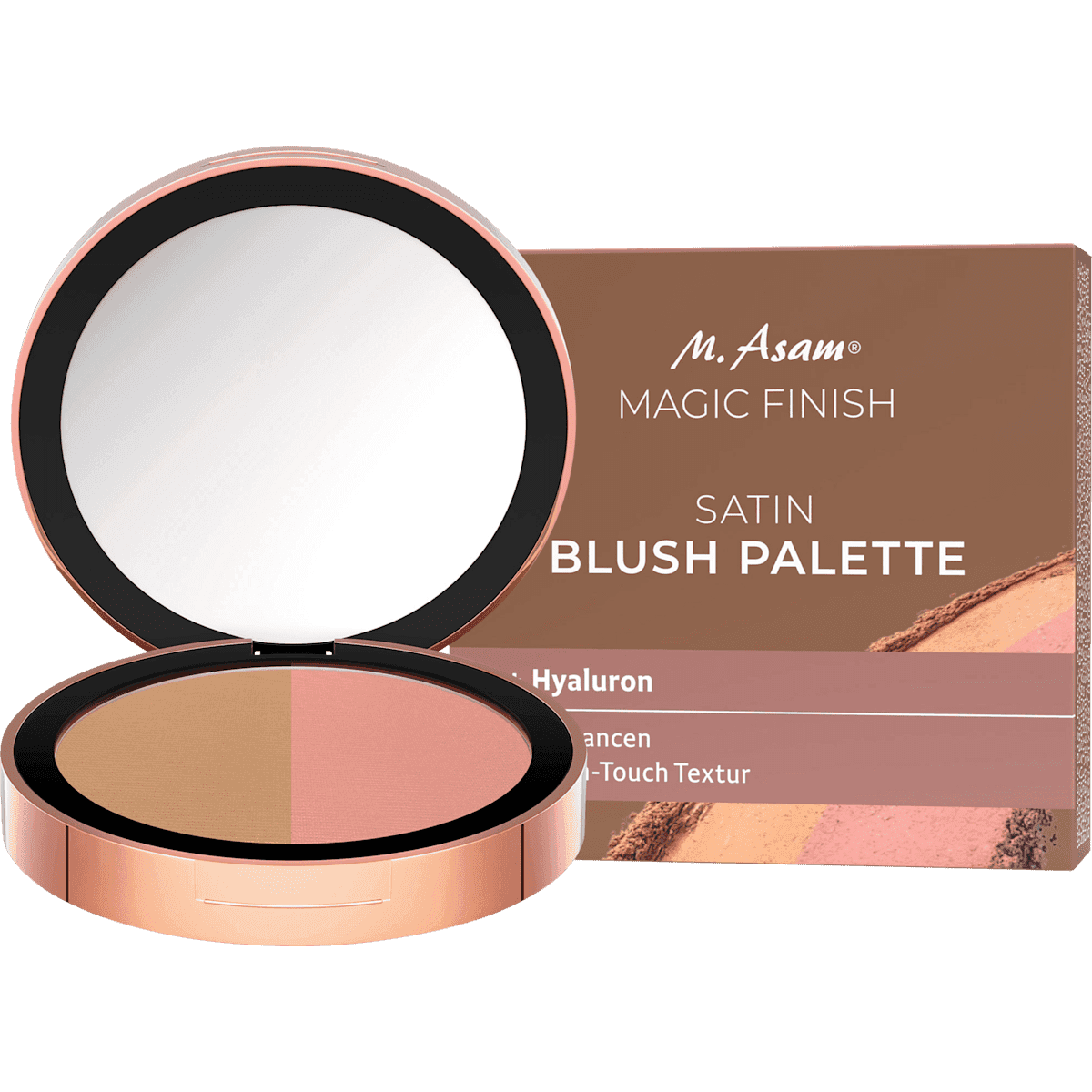 M. Asam Blush Palette Satin Dark Honey & Nude Flush, 4 g — produit allemand authentique au Maroc