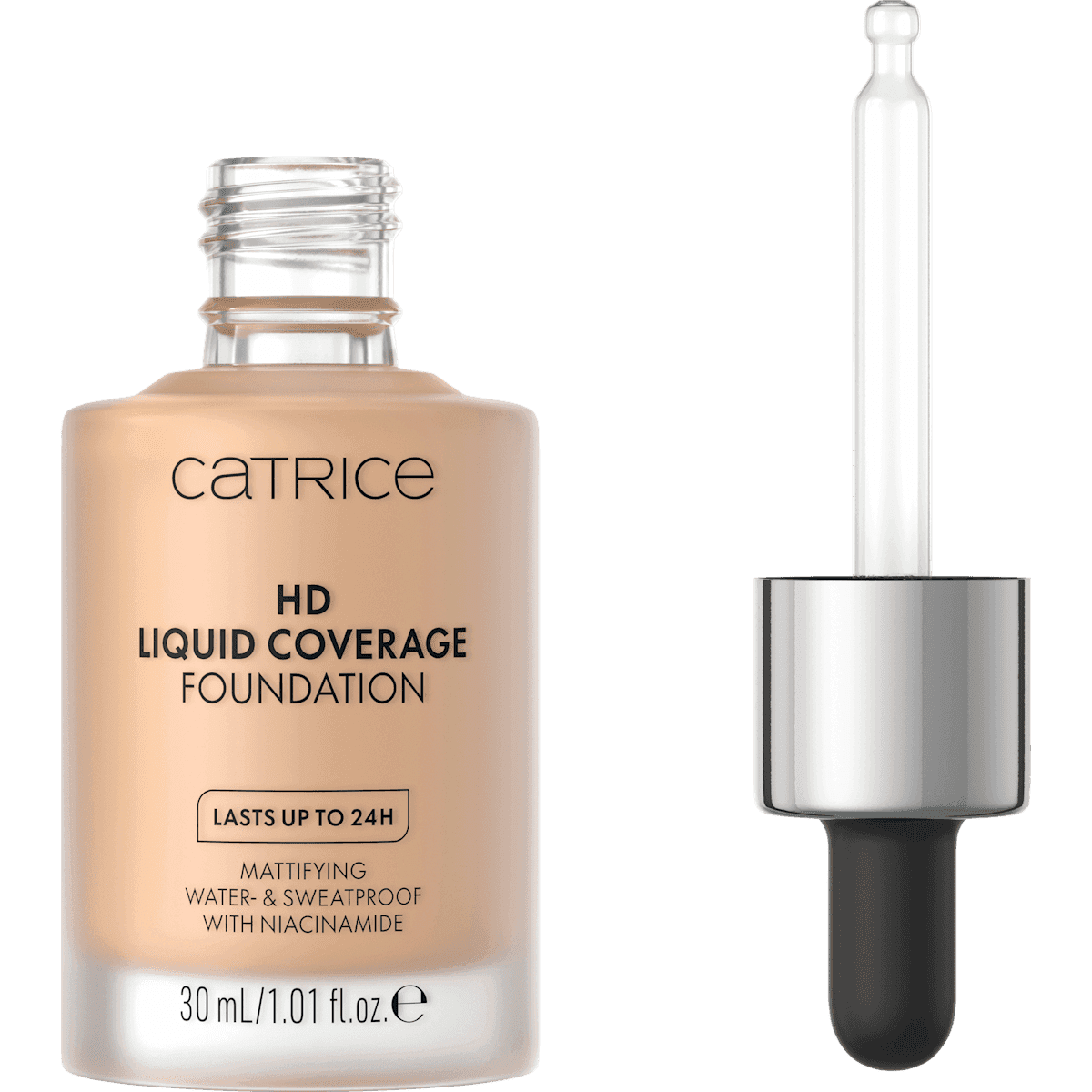 Catrice foundation Liquid HD Coverage 40 Warm Beige, 30 ml (Catrice Foundation Liquid HD Coverage 40 Warm Beige, 30 ml) — authentic German product in Morocco