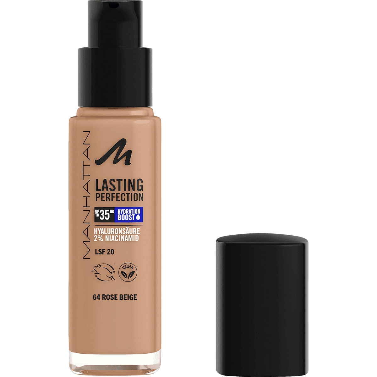 MANHATTAN Cosmetics Foundation Lasting Perfection 64 rose Beige LSF 20, 30 ml — منتج ألماني أصلي في المغرب