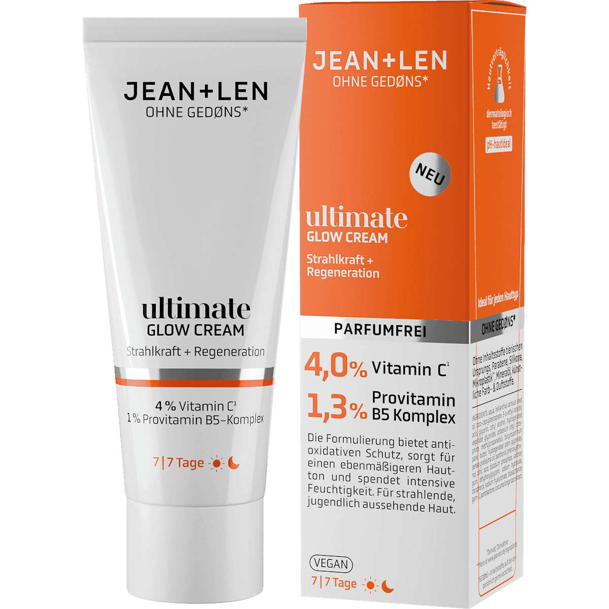 Jean&Len face cream Ultimate Glow, 50 ml (Jean&Len Gesichtscreme Ultimate Glow, 50 ml) — authentic German product in Morocco