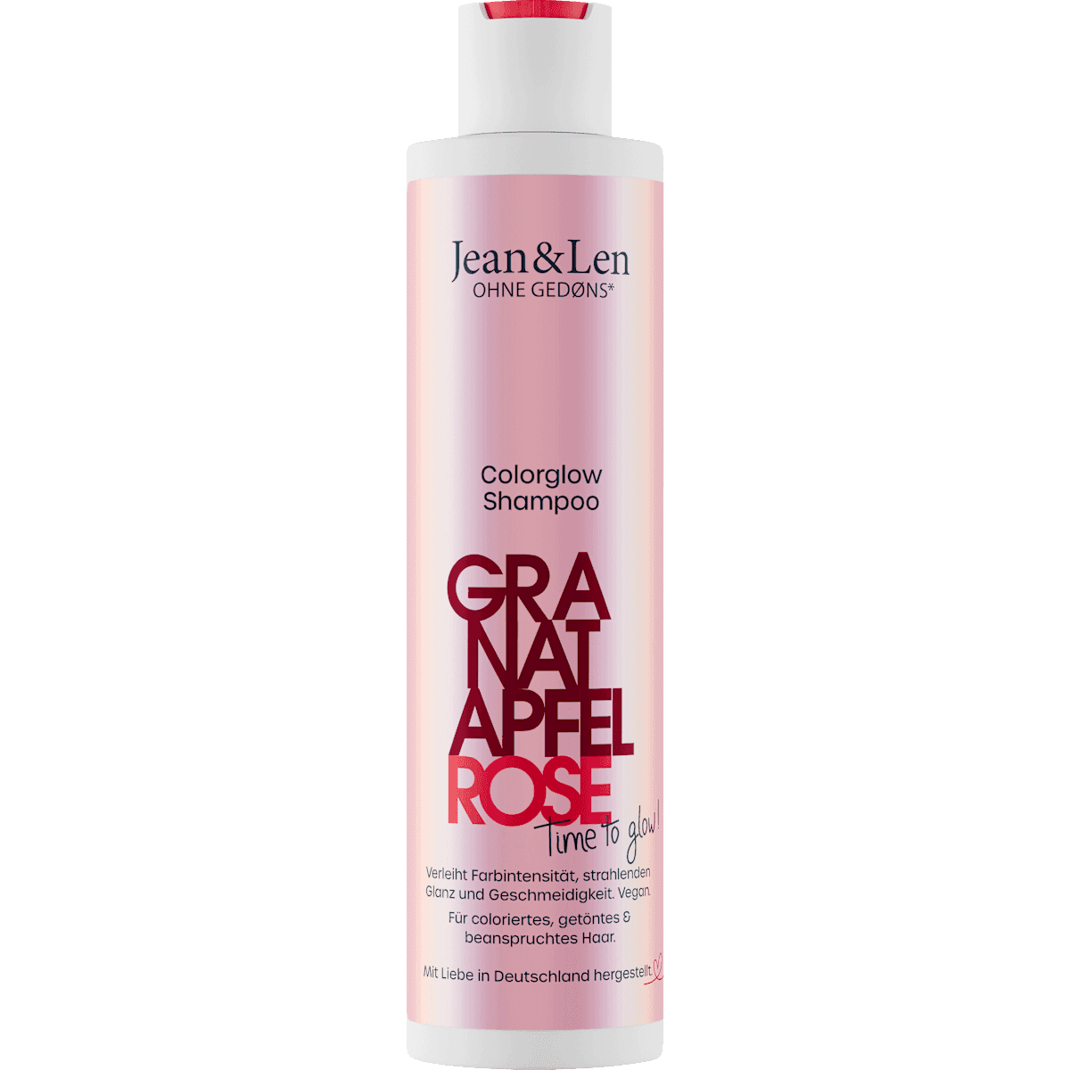 Jean&Len Shampoo Colorglow pomegranate pink, 300 ml (Jean&Len Shampoo Colorglow Granatapfel Rose, 300 ml) — authentic German product in Morocco
