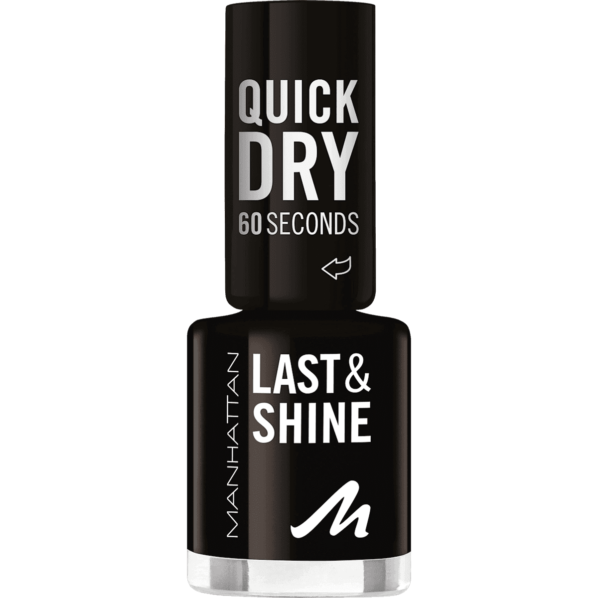 MANHATTAN Cosmetics Vernis à ongles Last & Shine 790 Black Is Black, 8 ml — produit allemand authentique au Maroc
