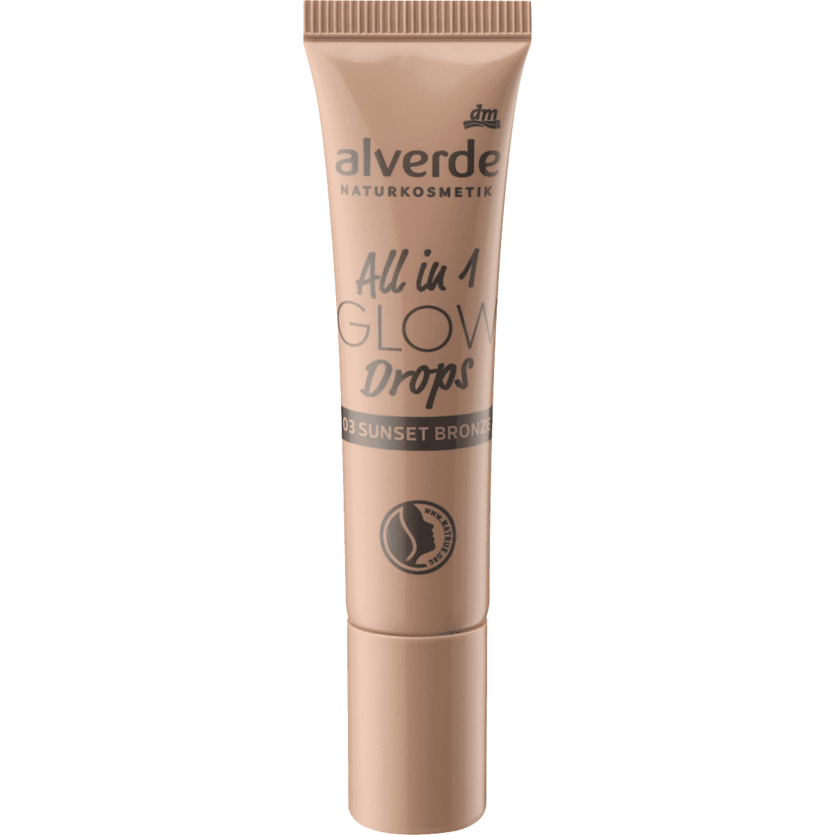 alverde NATURKOSMETIK Highlighter All in 1 Glow Drops 03 Sunset Bronze 15 ml — authentic German product in Morocco