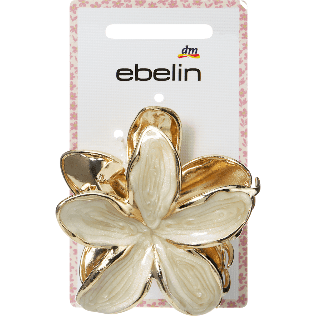 ebelin Pince à cheveux fleur, blanc/doré, 1 pièce (ebelin Haarklammer Blume, weiß/Gold-Optik, 1 St) — منتج ألماني أصلي في المغرب