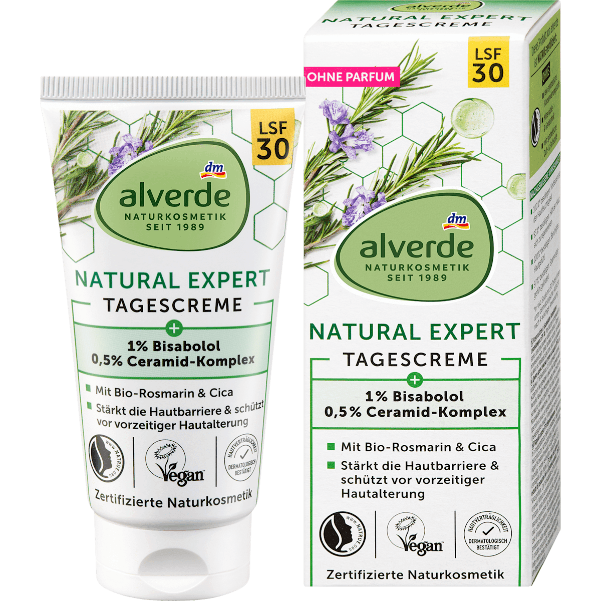 alverde NATURKOSMETIK face cream Natural Expert LSF30, 50 ml — authentic German product in Morocco