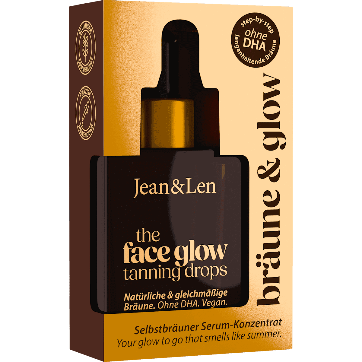 Jean&Len Autobronzant Concentré the face glow tanning drops, 30 ml — produit allemand authentique au Maroc