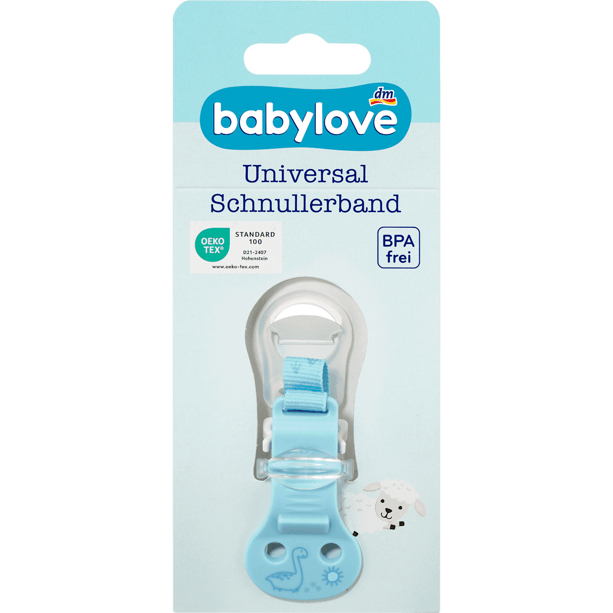 babylove Attache-sucette bleu dino 1 pièce — منتج ألماني أصلي في المغرب