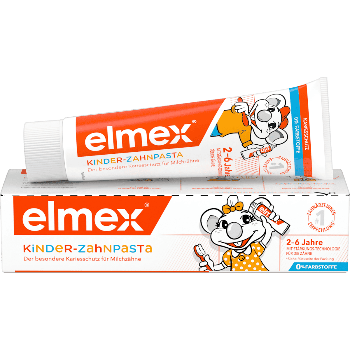 elmex Dentifrice Enfant, 2-6 ans, 50 ml (elmex Zahnpasta Kinder, 2-6 Jahren, 50 ml) — produit allemand authentique au Maroc