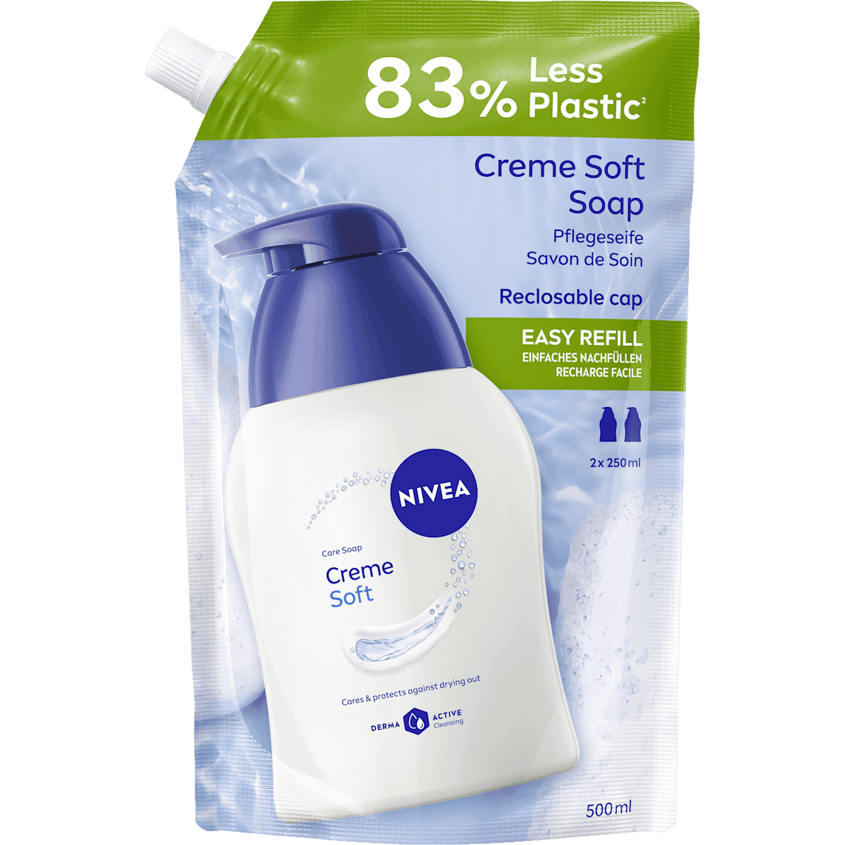NIVEA Soap liquid cream soft refill, 500 ml (NIVEA Flüssigseife Creme soft Nachfüllpack, 500 ml) — authentic German product in Morocco
