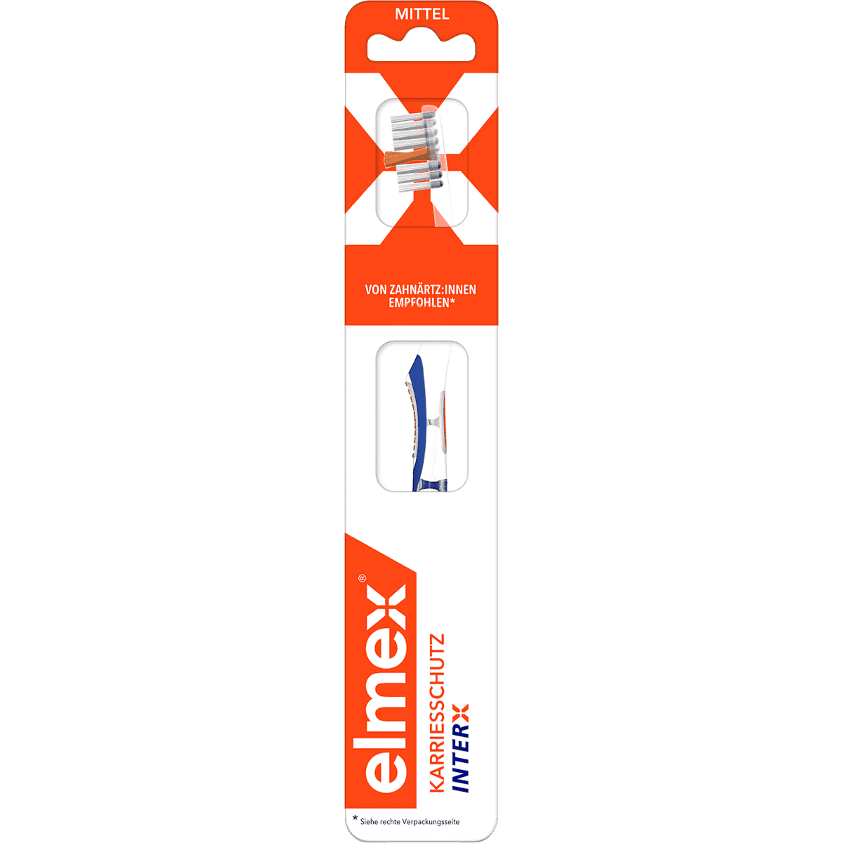 elmex Brosse à dents Karriesschutz interX moyen, 1 pièce — produit allemand authentique au Maroc