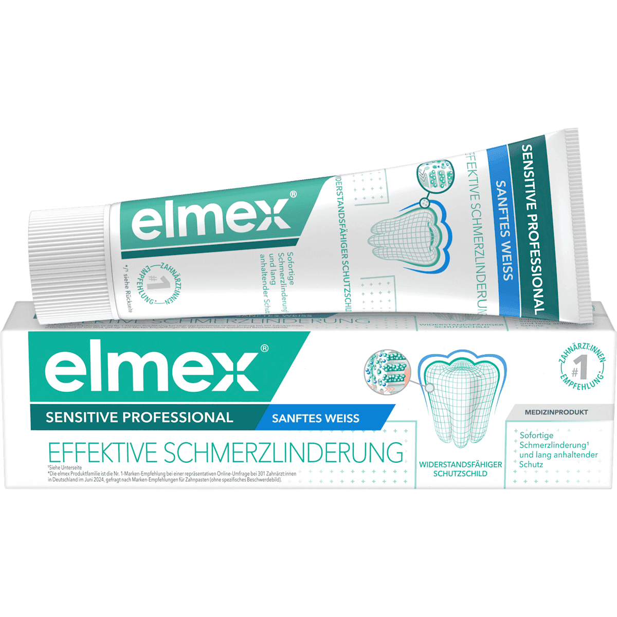 elmex Dentifrice Sensitive Professional Sanftes Weiss, 75 ml — produit allemand authentique au Maroc