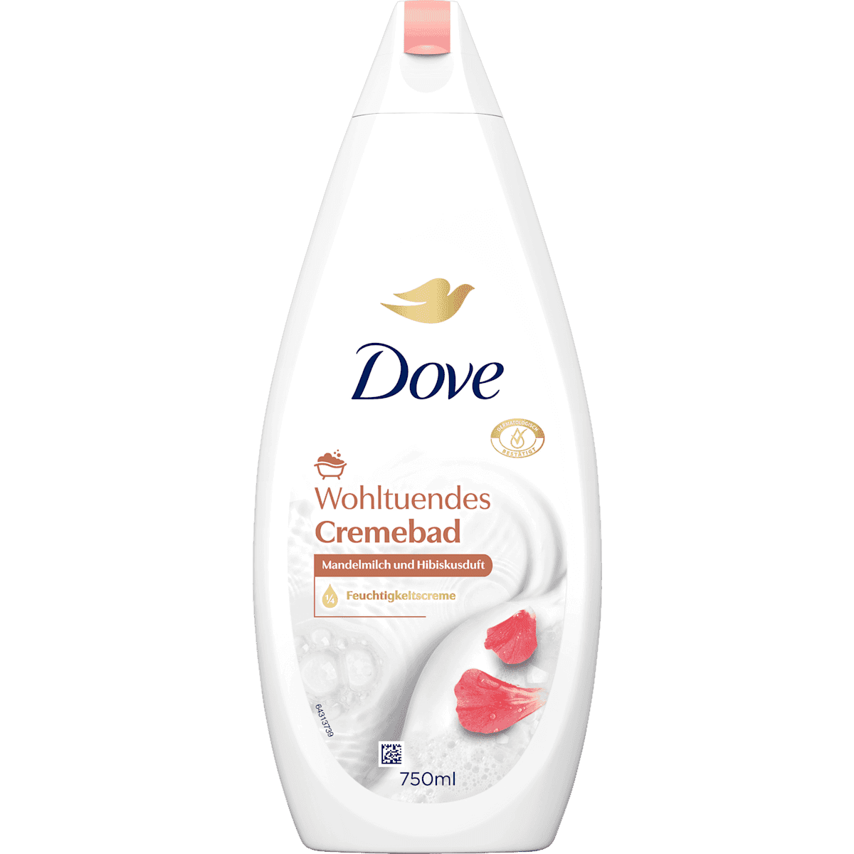 Dove Bain crème lait d'amande & Hibiskusduft, 750 ml — produit allemand authentique au Maroc