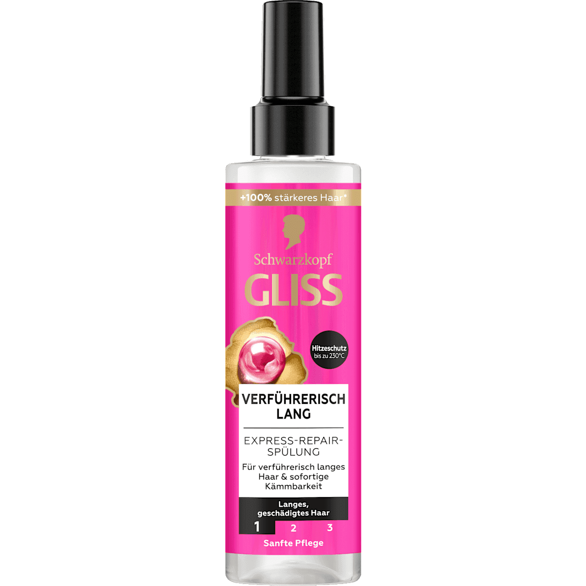 Schwarzkopf GLISS Après-shampooing en spray Express-Repair Verführerisch Lang, 200 ml (Schwarzkopf GLISS Sprüh-Conditioner Express-Repair Verführerisch Lang, 200 ml) — produit allemand authentique au Maroc