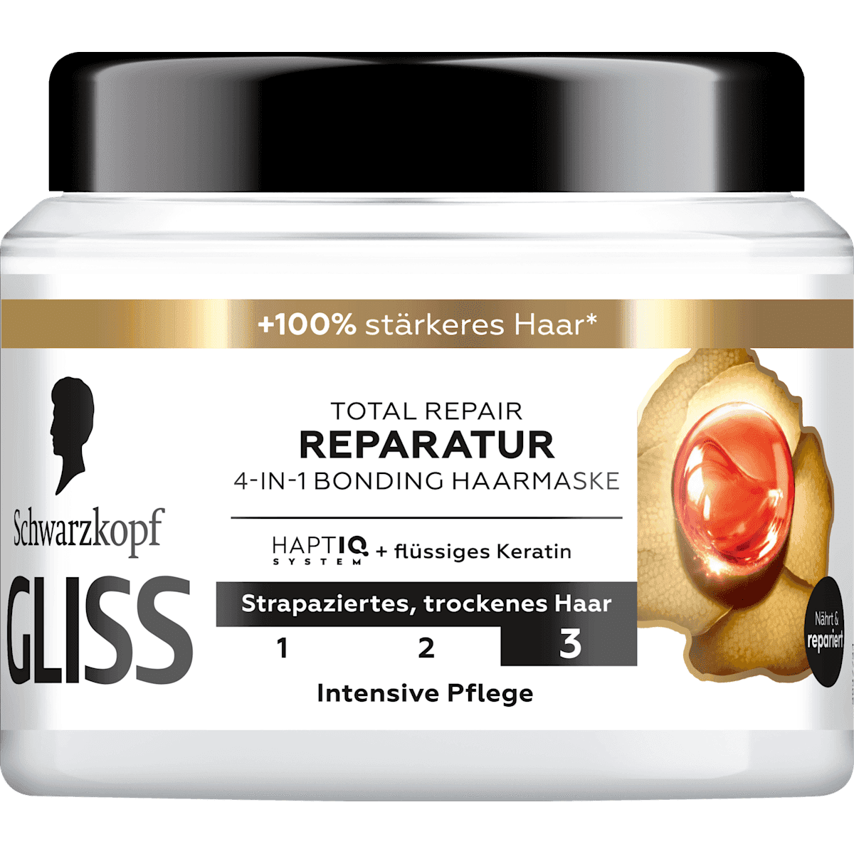 Schwarzkopf GLISS Mask hair 4in1 Total Repair, 400 ml (Schwarzkopf GLISS Haarmaske 4in1 Total Repair, 400 ml) — authentic German product in Morocco