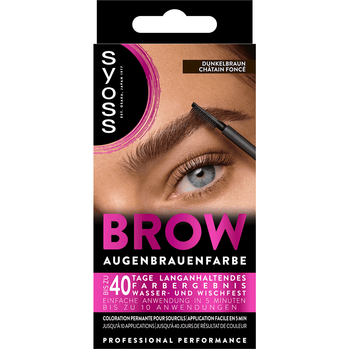 Syoss Coloration sourcils Dunkelbraun 4-1, 17 ml (Syoss Augenbrauenfarbe Dunkelbraun 4-1, 17 ml) — produit allemand authentique au Maroc