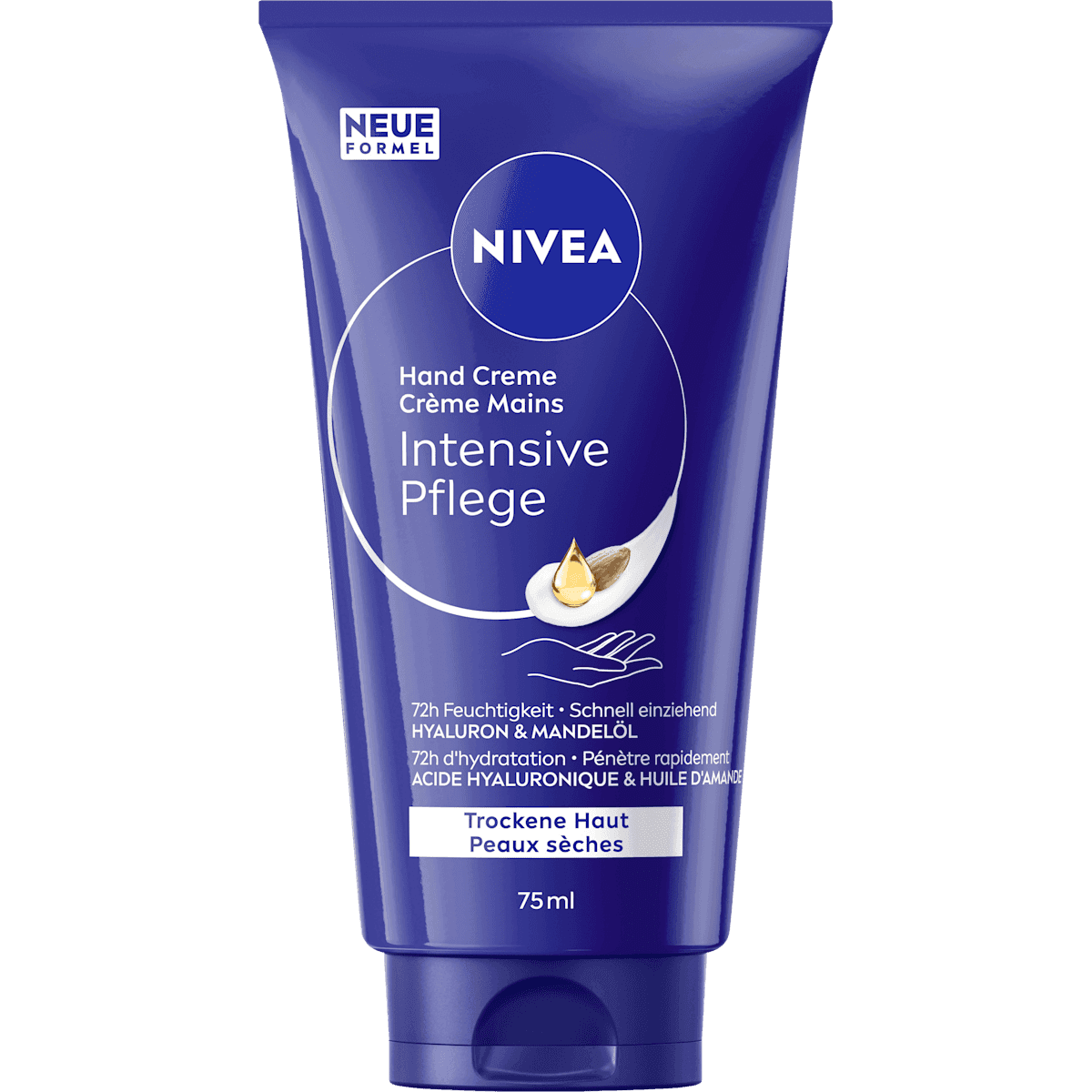 NIVEA hand cream intensive Pflege, peaux dry, 75 ml (NIVEA Handcreme intensive Pflege, trockene Haut, 75 ml) — authentic German product in Morocco