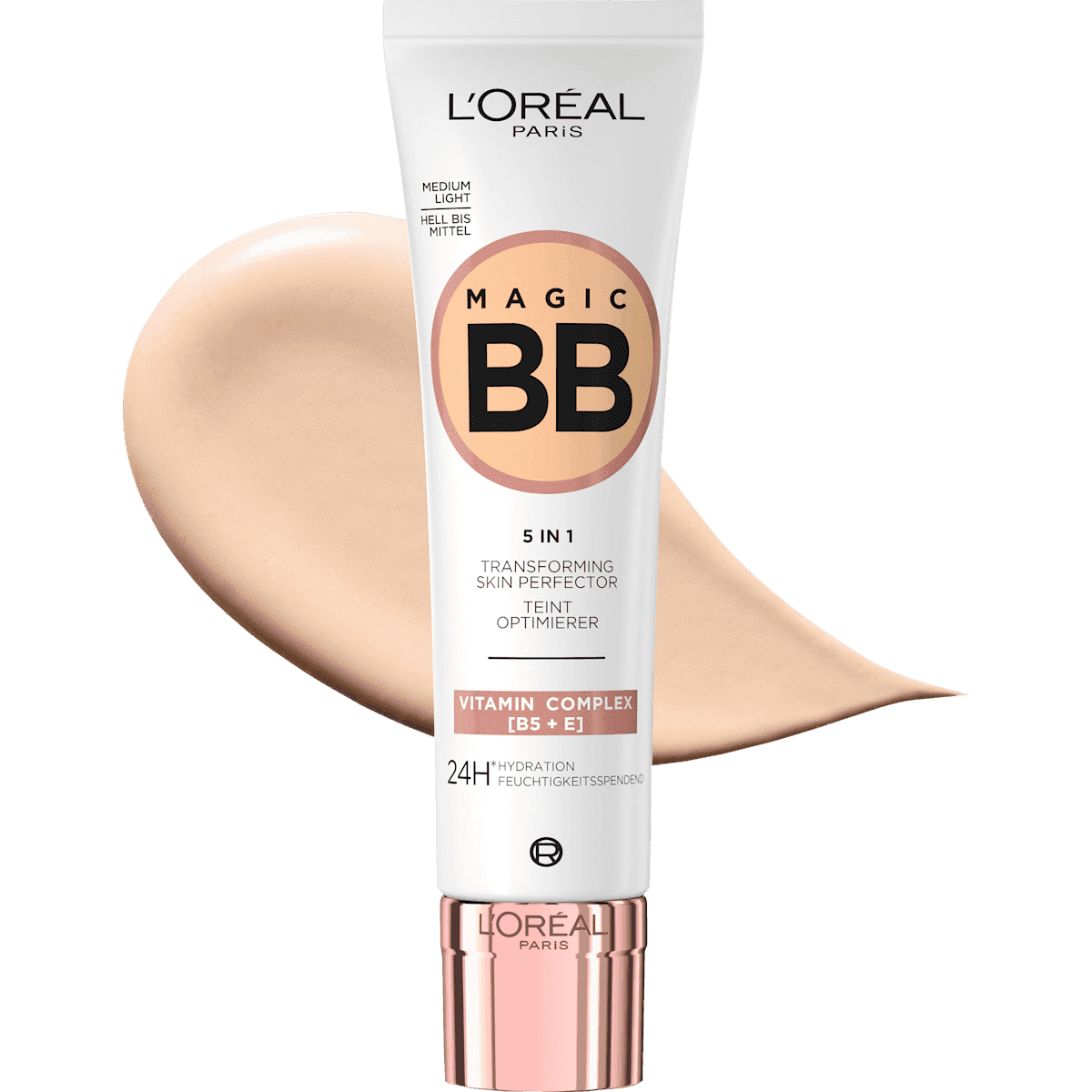 L'ORÉAL PARiS BB Cream 5in1, 24h moisturising, Hell bis Mittel, LSF 11, 30 ml — authentic German product in Morocco