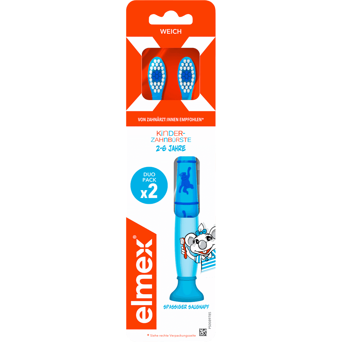 elmex Brosse à dents Enfant, 2-6 ans, 2 pièces (elmex Zahnbürste Kinder, 2-6 Jahren, 2 St) — منتج ألماني أصلي في المغرب