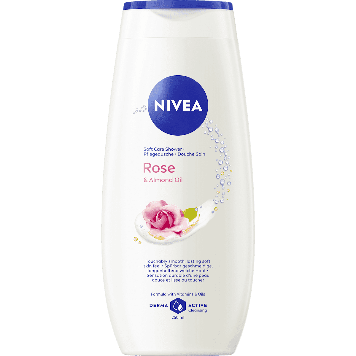 NIVEA shower gel care pink & Almond Oil, 250 ml (NIVEA Pflegedusche Rose & Almond Oil, 250 ml) — authentic German product in Morocco