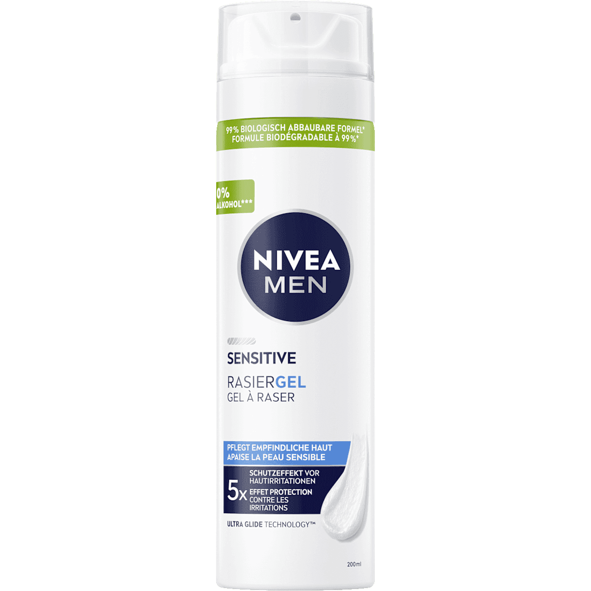 NIVEA MEN Gel à raser Sensitive, 200 ml — produit allemand authentique au Maroc