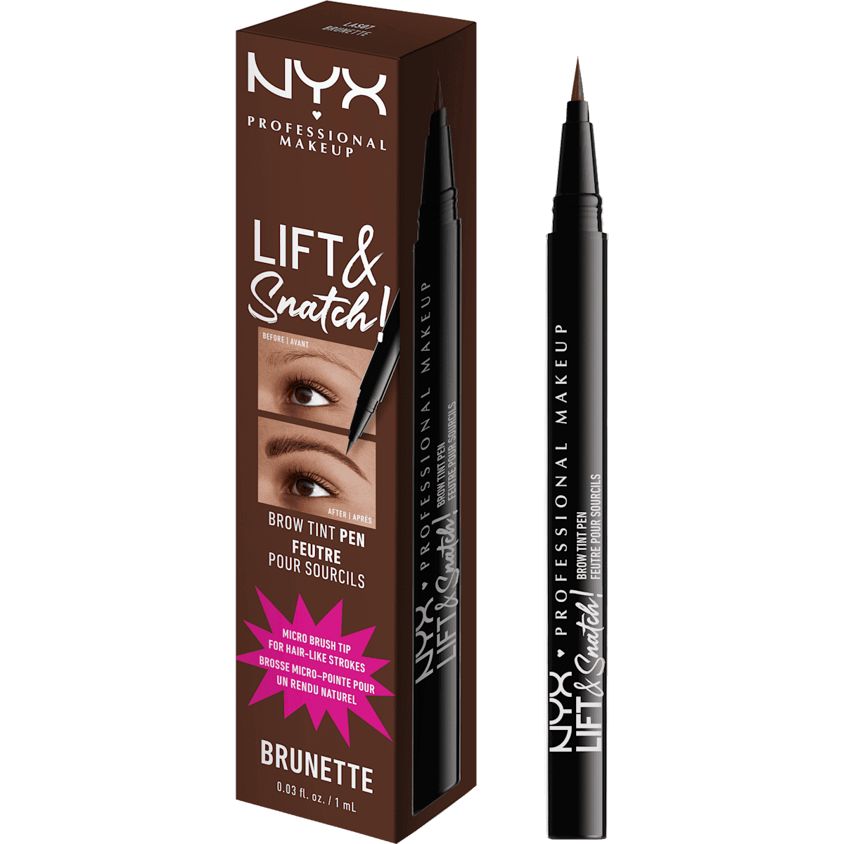 NYX PROFESSIONAL MAKEUP Crayon à sourcils Lift N Snatch 07 Brunette, 1 ml (NYX PROFESSIONAL MAKEUP Augenbrauenstift Lift N Snatch 07 Brunette, 1 ml) — منتج ألماني أصلي في المغرب