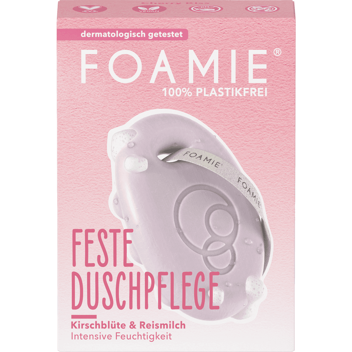 Foamie Festes Gel douche Kirschblüte & Reismilch, 80 g (Foamie Festes Duschgel Kirschblüte & Reismilch, 80 g) — produit allemand authentique au Maroc