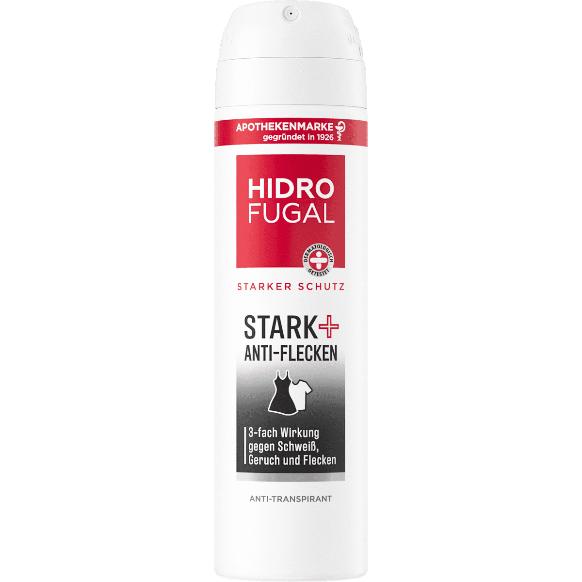 Hidrofugal anti-transpirant Déodorant spray Stark+ Anti Flecken, 150 ml — produit allemand authentique au Maroc