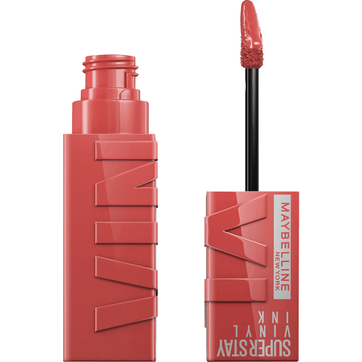 MAYBELLINE NEW YORK lipstick Super Stay Vinyl Ink 15 Peachy, 4,2 ml (MAYBELLINE NEW YORK Lippenstift Super Stay Vinyl Ink 15 Peachy, 4,2 ml) — authentic German product in Morocco