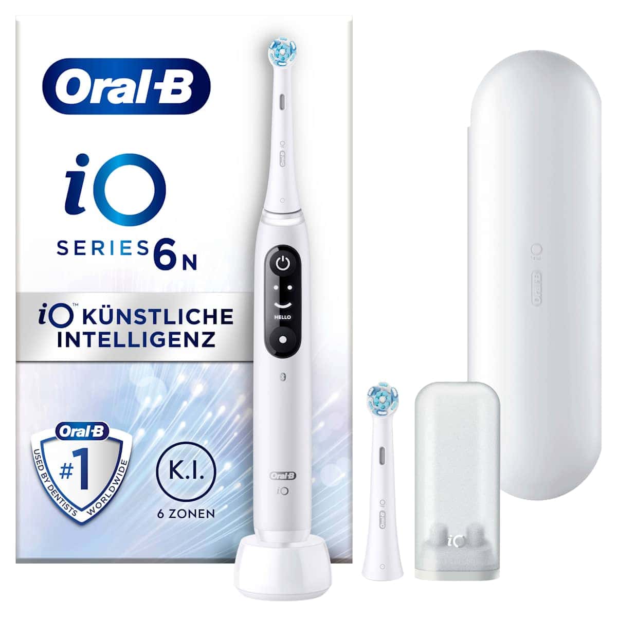 Oral-B Elektrische toothbrush iO Series 6 White, 1 pc (Oral-B Elektrische Zahnbürste iO Series 6 White, 1 St) — authentic German product in Morocco