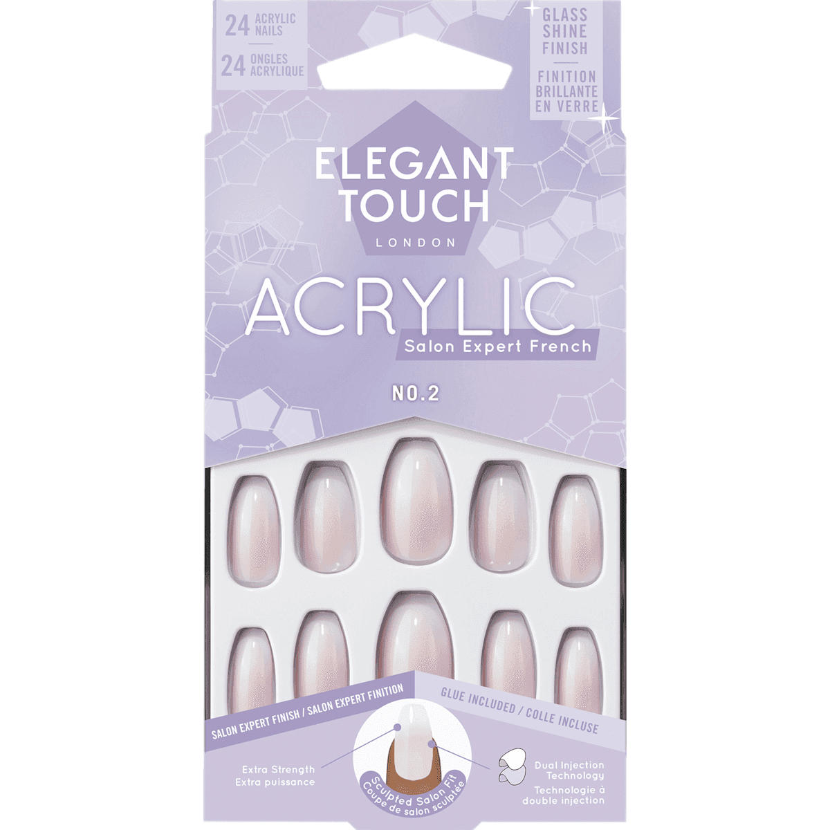 Elegant Touch faux ongles French Acrylic No. 2 Coffin, 24 pièces (Elegant Touch Künstliche Nägel French Acrylic No. 2 Coffin, 24 St) — منتج ألماني أصلي في المغرب