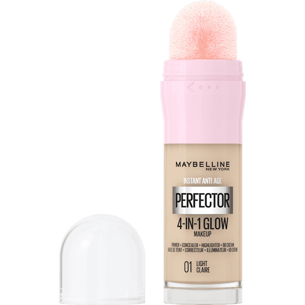 MAYBELLINE NEW YORK Foundation Instant Perfector Glow 4in1, 01 Light, 20 ml — authentic German product in Morocco