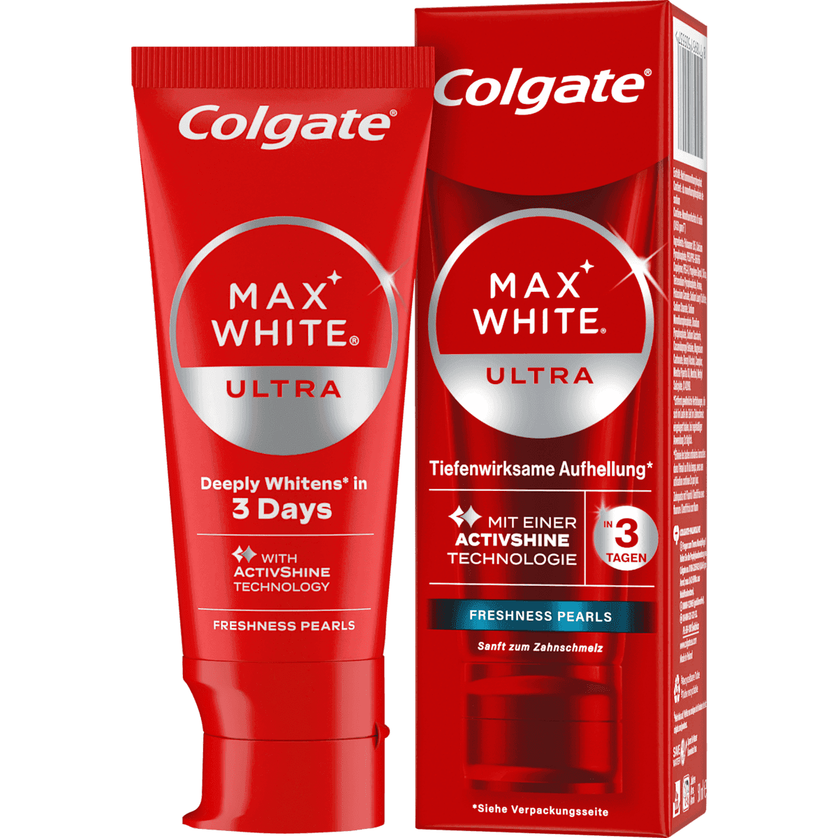 Colgate Dentifrice Max White Ultra Freshness Pearls, 50 ml — produit allemand authentique au Maroc