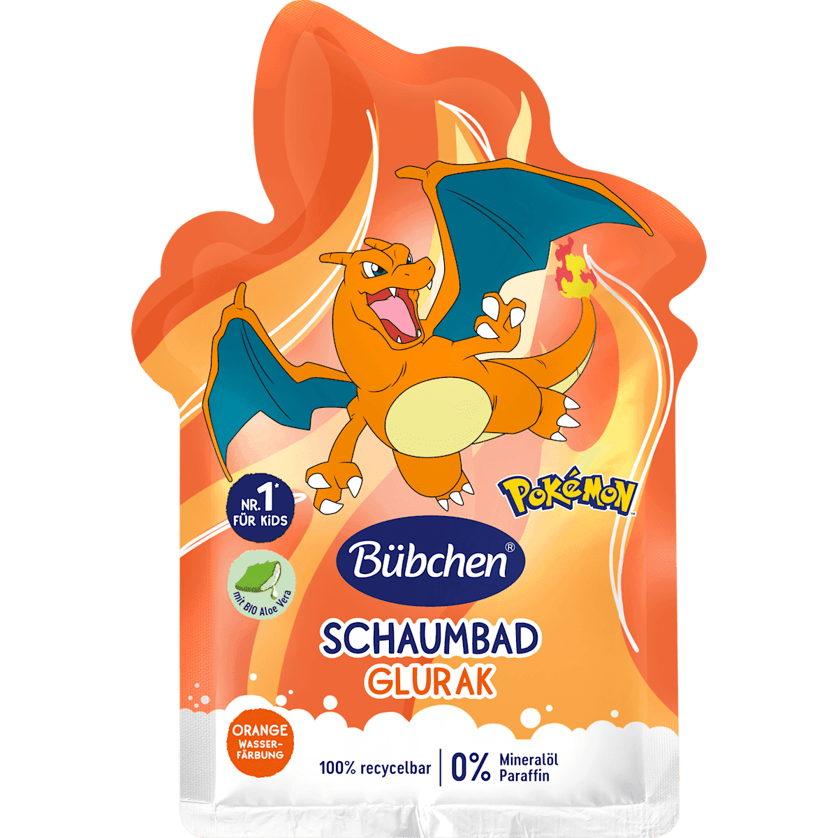 Bübchen Bain moussant Glurak Feuerwirbel Pokémon, 40 ml — produit allemand authentique au Maroc
