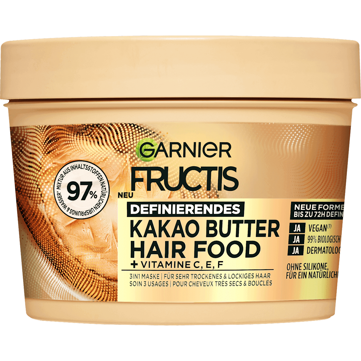 GARNIER FRUCTIS Masque cheveux Kakao Butter Hair Food 3in1 Masque, 400 ml (GARNIER FRUCTIS Haarkur Kakao Butter Hair Food 3in1 Maske, 400 ml) — منتج ألماني أصلي في المغرب