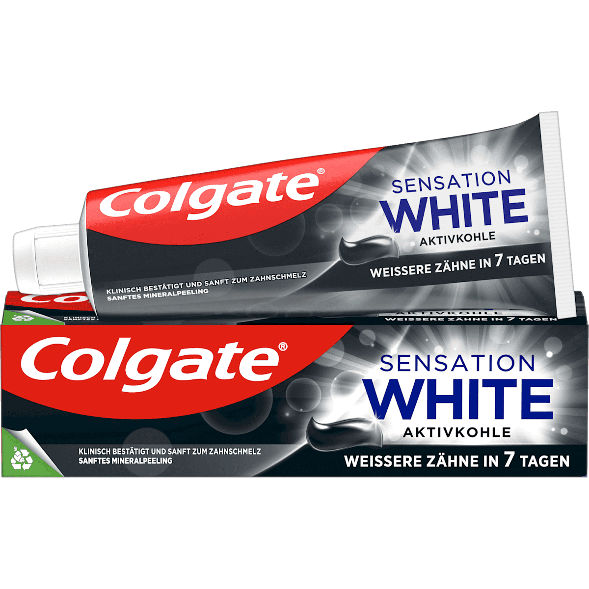 Colgate Toothpaste Sensation White Aktivkohle, 75 ml (Colgate Zahnpasta Sensation White Aktivkohle, 75 ml) — authentic German product in Morocco