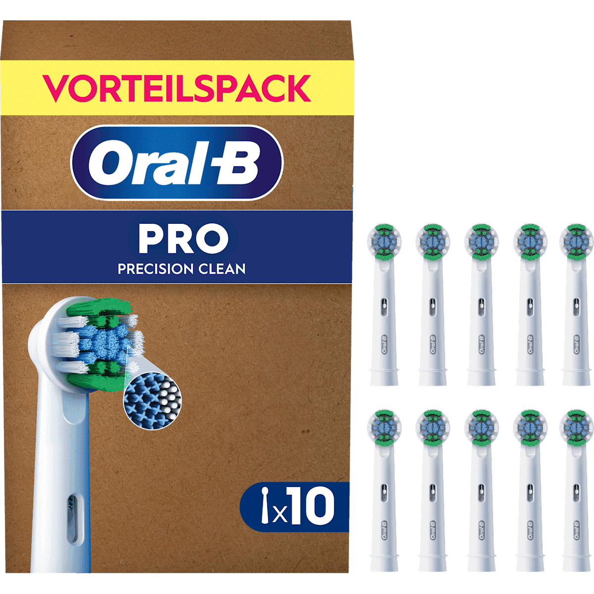 Oral-B Aufsteckbürsten PRO Precision Clean, 10 pcs (Oral-B Aufsteckbürsten PRO Precision Clean, 10 St) — authentic German product in Morocco