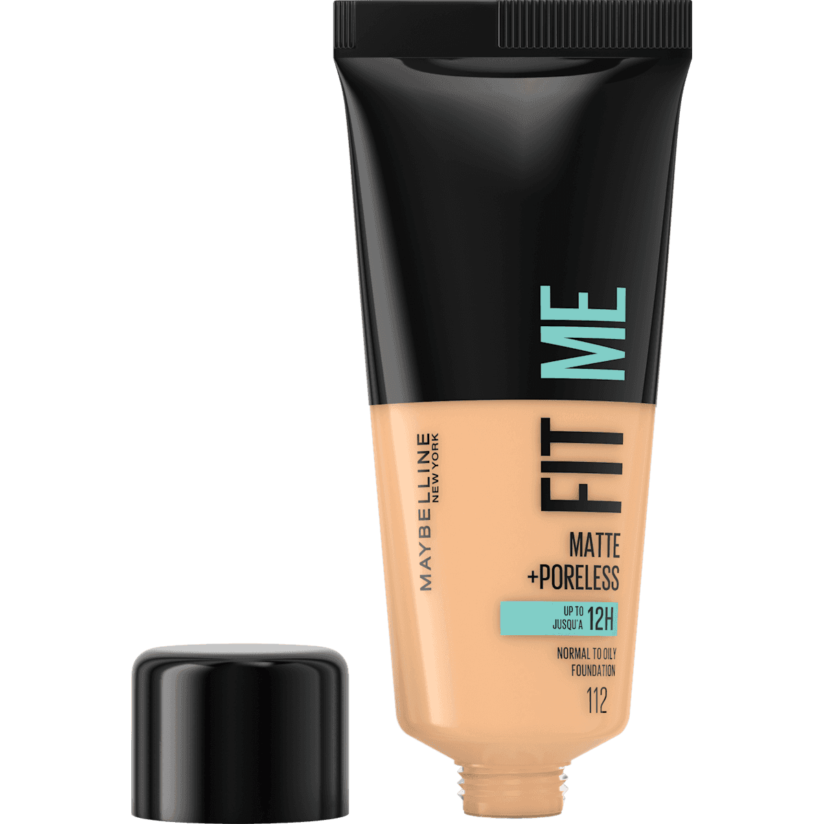 MAYBELLINE NEW YORK Foundation Fit Me Matte & Poreless 112 Soft Beige, 30 ml — produit allemand authentique au Maroc