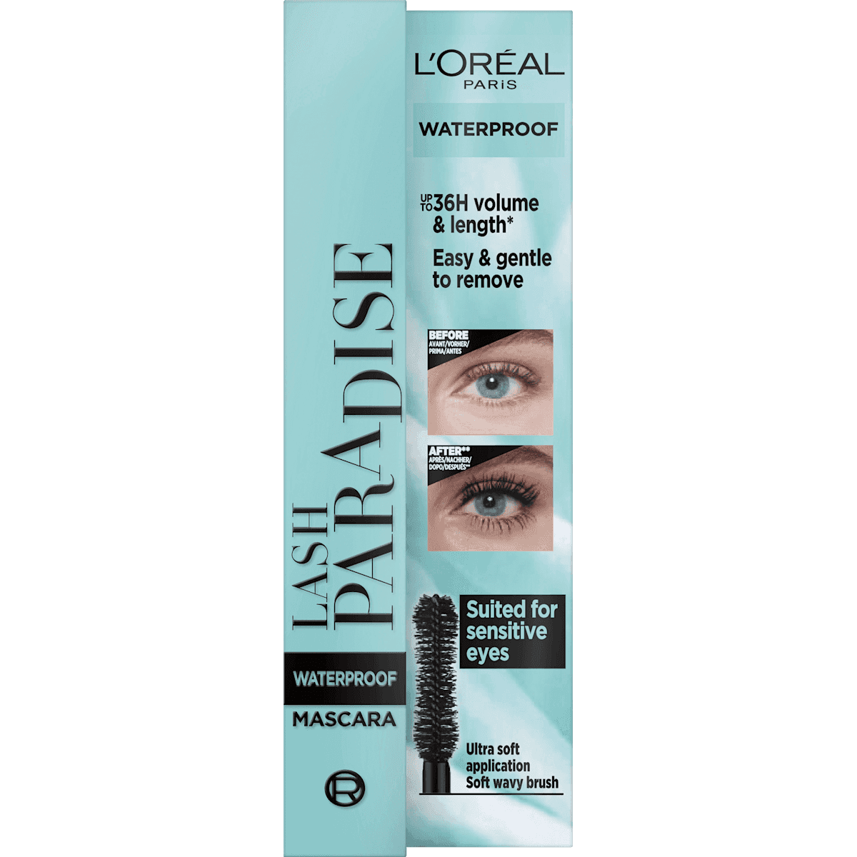L'ORÉAL PARiS Mascara Lash Paradise Waterproof Black, 6,4 ml — produit allemand authentique au Maroc
