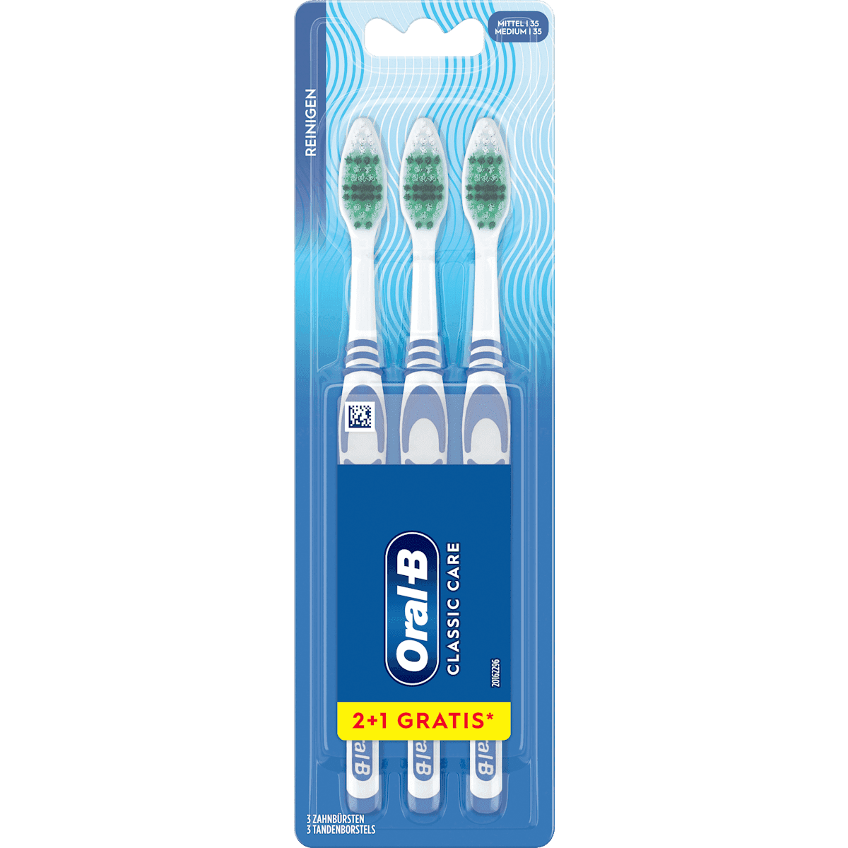 Oral-B Brosse à dents Classic Care moyen, 3 pièces (Oral-B Zahnbürste Classic Care mittel, 3 St) — produit allemand authentique au Maroc