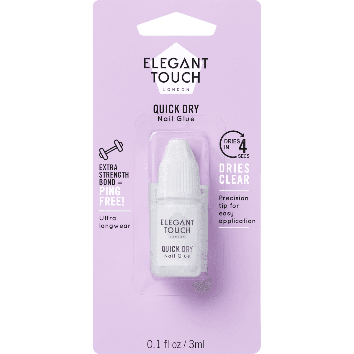 Elegant Touch Nagelkleber Quick Dry, 3 ml — produit allemand authentique au Maroc