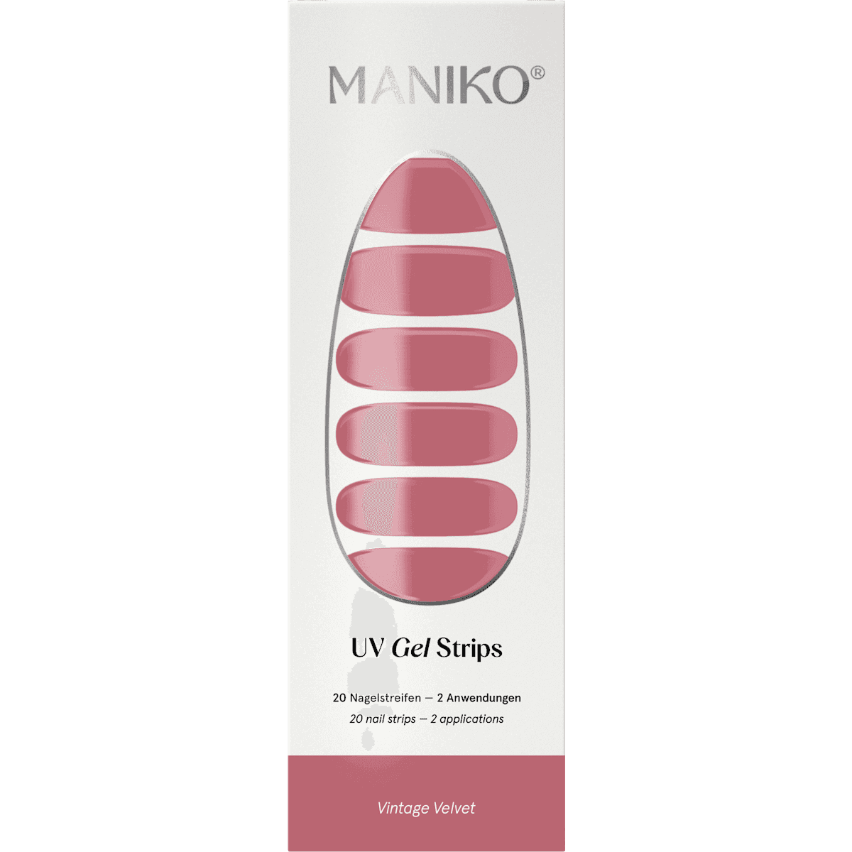 Maniko UV Gel Stickers ongles Vintage Velvet, 20 pièces (Maniko UV Gel Nagelfolien Vintage Velvet, 20 St) — produit allemand authentique au Maroc