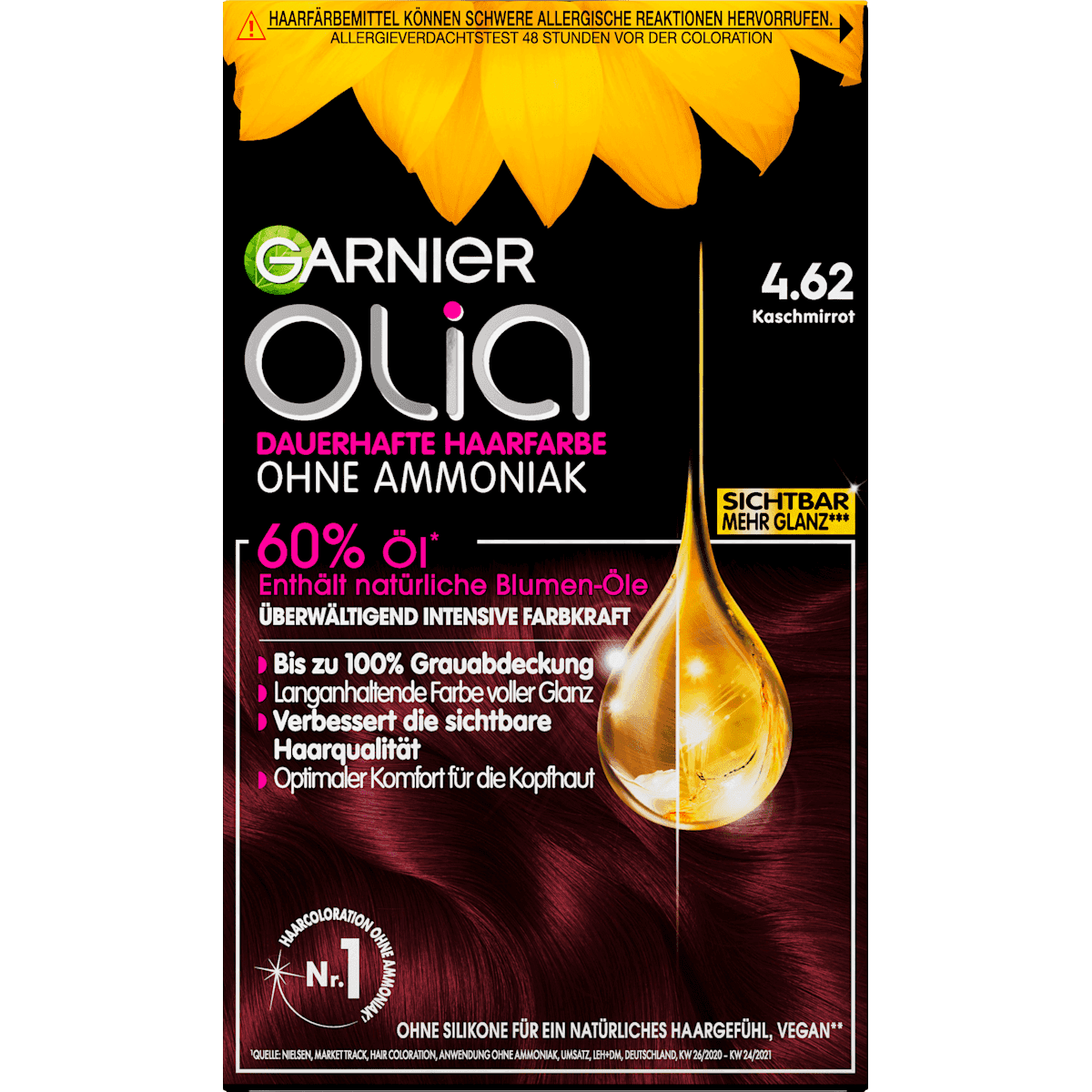 GARNIER olia Coloration 4.62 Kaschmirrot, 1 pièce (GARNIER olia Haarfarbe 4.62 Kaschmirrot, 1 St) — منتج ألماني أصلي في المغرب