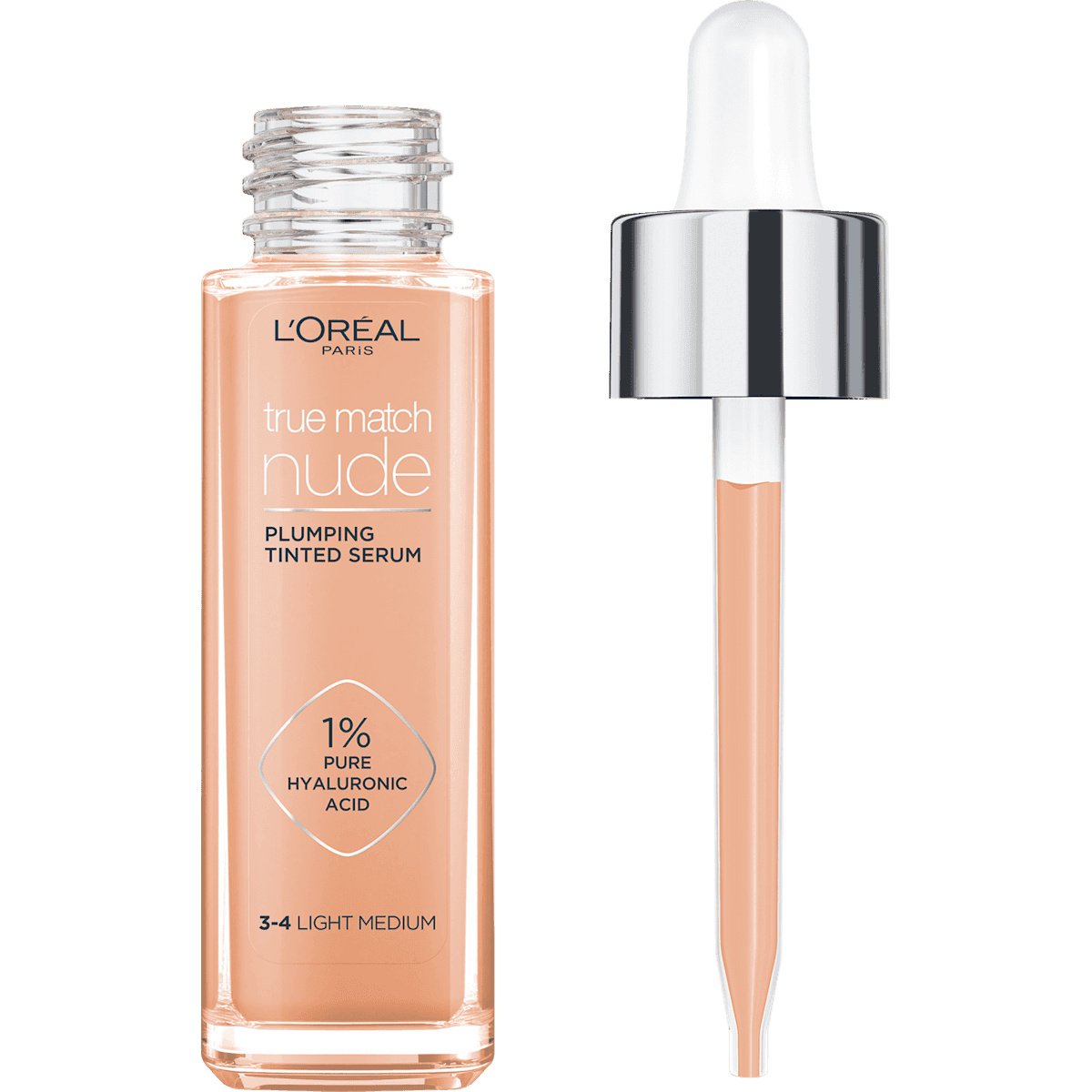 L'ORÉAL PARiS Foundation Serum True Match 3-4 clair-moyen, 30 ml (L'ORÉAL PARiS Foundation Serum True Match 3-4 Hell-Mittel, 30 ml) — produit allemand authentique au Maroc
