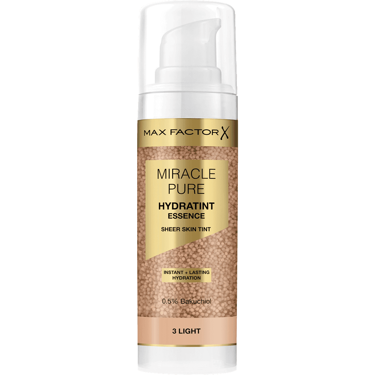 MAX FACTOR Foundation Miracle Pure Hydratint Essence 3 Light, 30 ml — produit allemand authentique au Maroc
