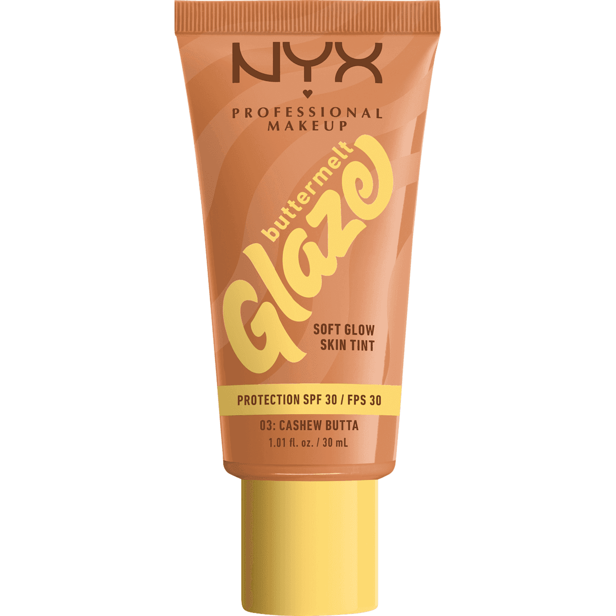 NYX PROFESSIONAL MAKEUP Foundation Buttermelt Glaze avec LSF 30, 03 Cashew Butta, 30 ml (NYX PROFESSIONAL MAKEUP Foundation Buttermelt Glaze mit LSF 30, 03 Cashew Butta, 30 ml) — منتج ألماني أصلي في المغرب