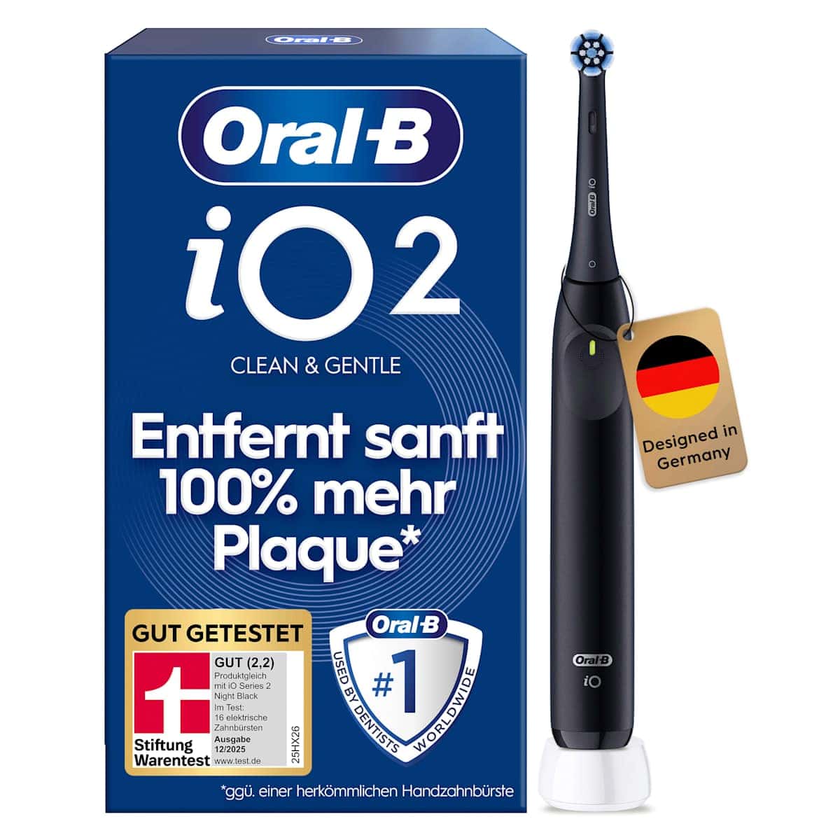 Oral-B Elektrische Brosse à dents iO Series 2 Night Black, 1 pièce (Oral-B Elektrische Zahnbürste iO Series 2 Night Black, 1 St) — produit allemand authentique au Maroc