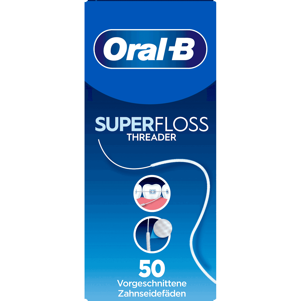 Oral-B Fil dentaire Superfloss Threader, 50 pièces (Oral-B Zahnseide Superfloss Threader, 50 St) — produit allemand authentique au Maroc