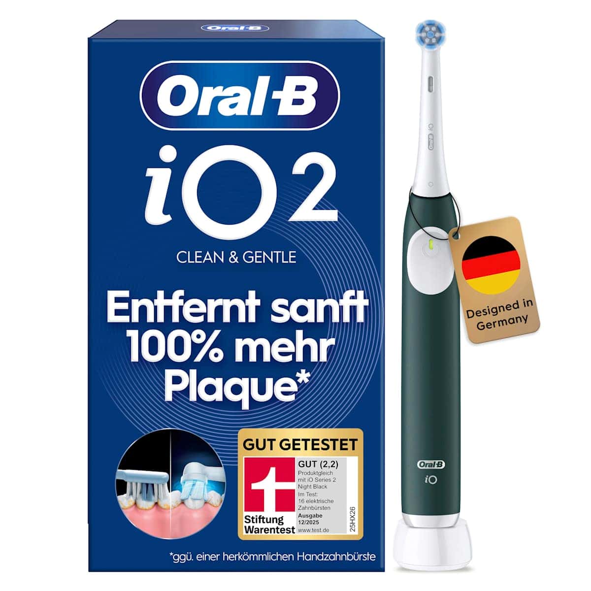 Oral-B Elektrische Brosse à dents iO Series 2 Forest Green, 1 pièce — produit allemand authentique au Maroc