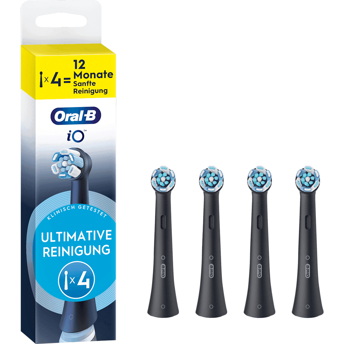 Oral-B Brossette de rechange iO Ultimative Nettoyage noir, 4 pièces — produit allemand authentique au Maroc