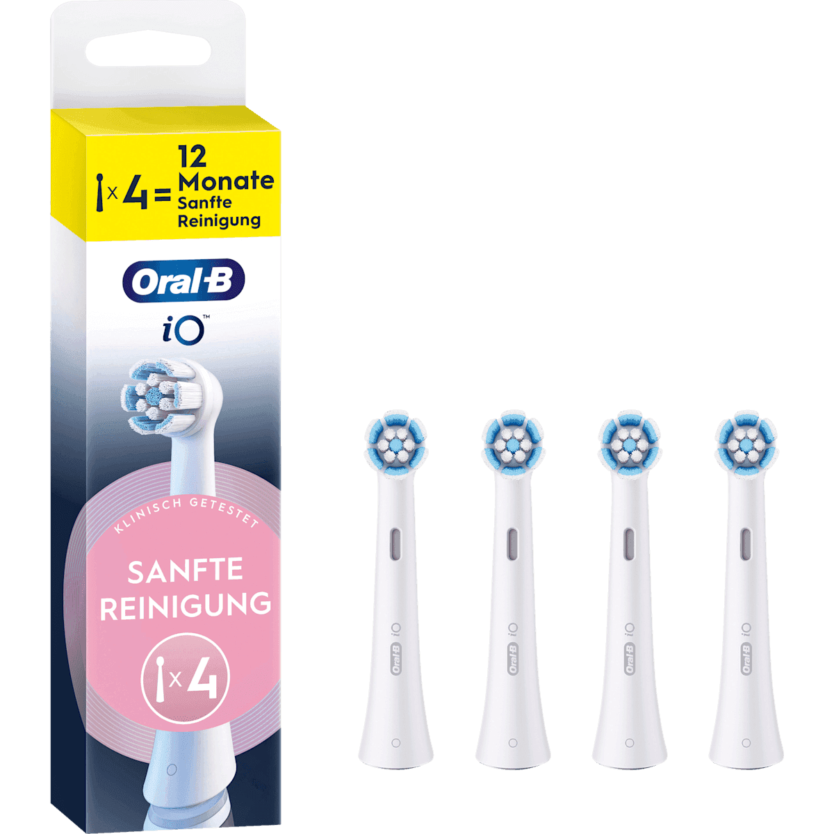 Oral-B Brossette de rechange iO Sanfte Nettoyage blanc, 4 pièces — produit allemand authentique au Maroc